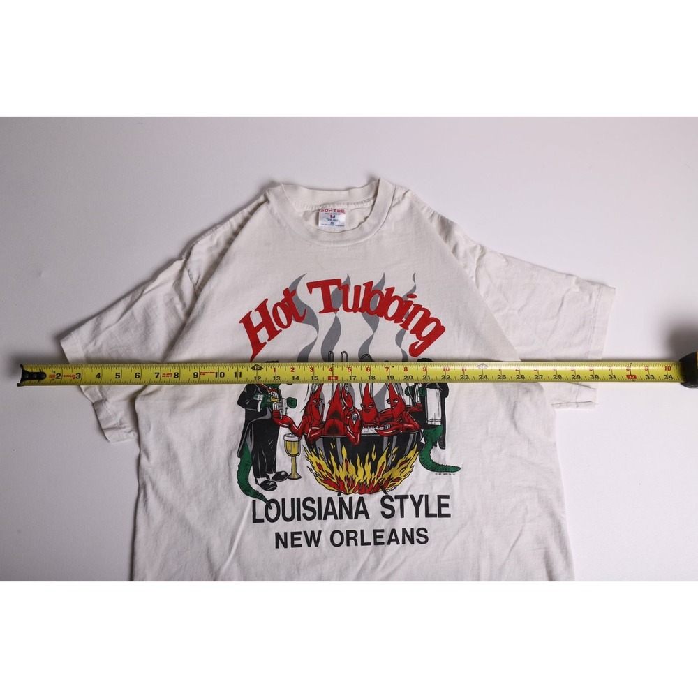 Vintage Tee Jays New Orleans Hot Tubbing Louisiana Style Shirt XL White USA - Picture 6 of 6
